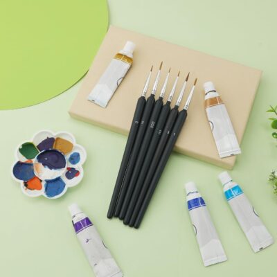 Aston Andia Miniature Paint Plastic, Synthetic Brushes, Detail Fine Tip Paint Brushes Set with Ergonomic handle - Suitable for Acrylic Painting, Oil, Face, Nail, Scale Model Painting