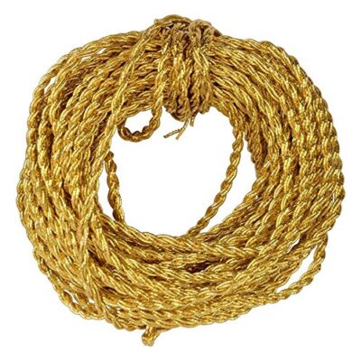 Goelx Art and Craft Shiny Thread Doris for Jewelry Making/Craftworks/Decorations/Apparel Borders - Golden