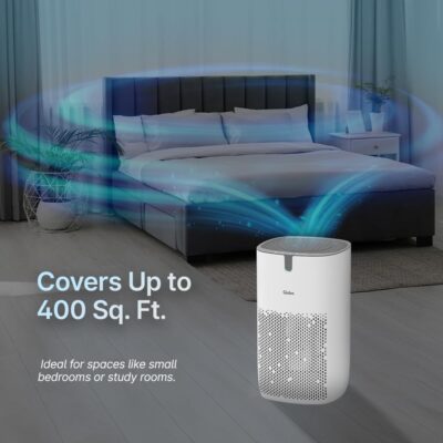 Qubo Smart Air Purifier Q400 for Home by Hero Group | 400 Sqft | 99.99% Allergen Removal | HEPA H13 | 9000 Hrs Filter Life | App & Voice Control | Energy Saving | Ultra-Quiet BLDC Motor (White)