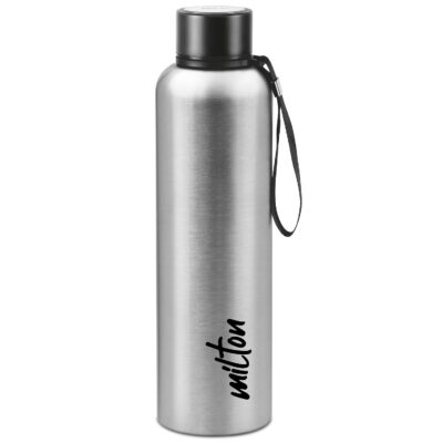 Milton Aura 1000 Thermosteel Water Bottle, 1 Litre, Silver | 24 Hr Hot & Cold | Leak Proof | ISI Certified | SS304 Stainless Steel | Rust Proof | Vacuum Insulated | Ideal for Office, Gym & Travel