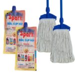 Premium Clip Mop | Super Absorbent Cotton Threads | Replaceable Head & Adjustable Handle | Easy Storage | Machine Washable | Dual Locking System | Floor Cleaning Mop