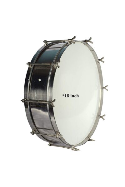 Shrinivasa Enterprises JHGU S.S Musical Instruments Thap Dhol Steel Drum (17.2-Inch, Silver)