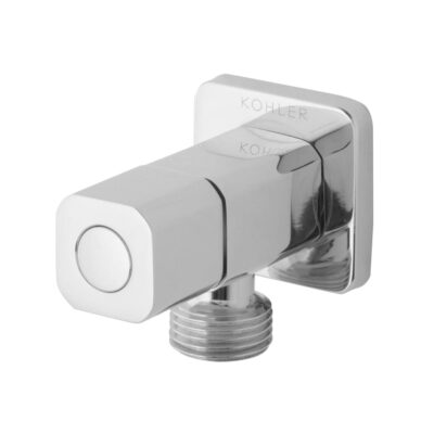 Kohler Brass Angle Valve for Bathroom & kitchen | Brass Angle Cock with Flange Connection | Stop Cock with Wall Flange | Wall Mounted | Chrome Finish, 76mm x 40mm x 48mm