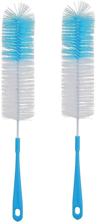 Truvic Set of 2 Long Glass and Plastic Bottle Cleaning Nylon Brush (Color May Vary) pack of 2