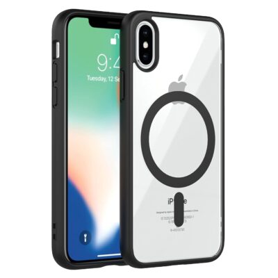 Zapcase Magnetic Back Cover for iPhone X/Xs (Black, Shockproof)