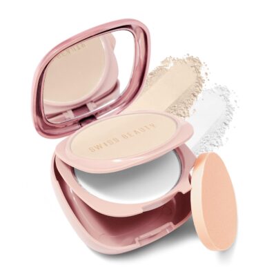 Swiss Beauty Matte & Set Duo Lightweight Compact For All Skin Types| Compact Powder + Translucent Powder | Shade- 02 Beige, 20gm