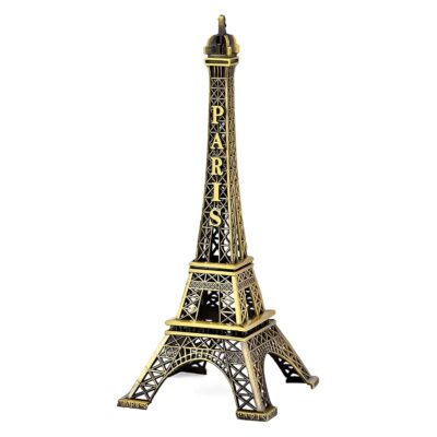 Oblivion Antique Eiffel Tower Metal Showpiece – Golden Desk Decor (13 cm)