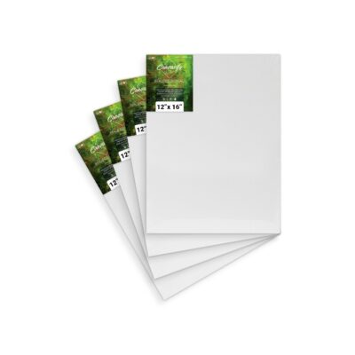Canvasify White Gesso Primed Canvas Board for Acrylic and Oil Color Painting | Media for Artists and Students | 12 X 16 Inch Pack of 4