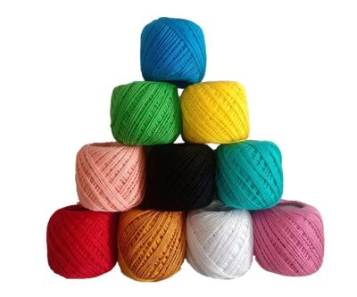 Homeistic Appliance Crochet Cotton Tatting Thread Yarn for Knitting and Craft Making Combo 35 To 40 M Approximate and Crosia Thread Size Is 1 Mm (Multicolor, Pack Of 10), 230 Gram