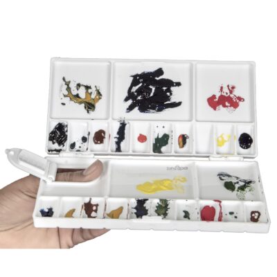 ZAHEPA Palette for Painting, Watercolor Palette, Color Mixing Pallet, Painting Accessories, Color Plate, Acrylic Paint Tray for Painting with Lid & 25 Compartments for Artists, Students & Kids