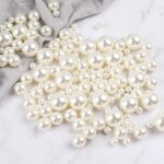 ecofynd 1400 Pcs 8 in 1 Cream Pearls Beads, Shiny Moti for Jewelry Earring Necklace Bracelet Making, Beading DIY Kit for Women Girls Kids (Size- 3/4/5/8/10/12/13/15mm, CS2101), Plastic