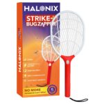 Halonix Strike Plus Rechargeable Mosquito Killer Racquet | 1200mAh Battery | Torch Light | Type-C Charging | Fly Swatter Bat (Orange)