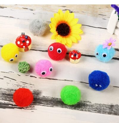 TOYSFAST (50 PCS Pompom) Round Shaped Pompom Soft Fluffy Pom Pom for Art and Craft, Party Decoration(N333)