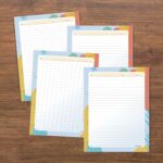 ARTYSCALE A4 Designer Multicolor 100 GSM Project Paper Sheet (One Side Ruled) for School, Colleges Assignments, Creative Art & Craft Practical Work (50, Minimal Abstract)