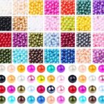 DIY Crafts 200 Pcs, Mix Sizes, Pearl Bead, Multicolor Pearls Beads Loose Pearls with Holes for Jewelry Making, Small Pearl Filler Beads for Crafting Bracelet Necklace Earri (200 Pcs, Mix Sizes)
