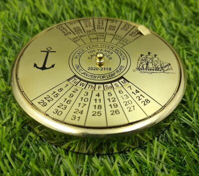 Brass 100-Year Calendar Paperweight – 3 Inch
