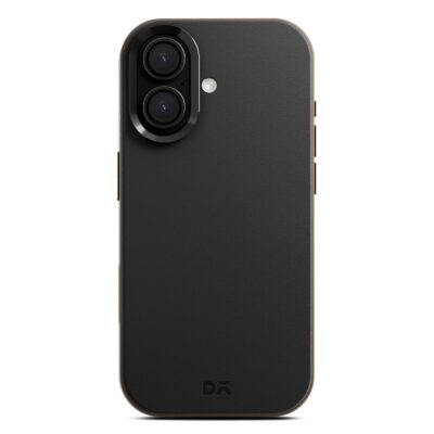DailyObjects Leatherite MagSafe Case for iPhone 17 (Black-Beige)