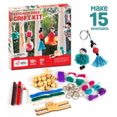 Chalk and Chuckles Keychain Dolls – Art and Craft Kit for Girls 9–12, Make 15 DIY Keychains, Creative Activity Toy, Gift for Kids Ages 8+, Teens, Adults, Perfect for Birthdays