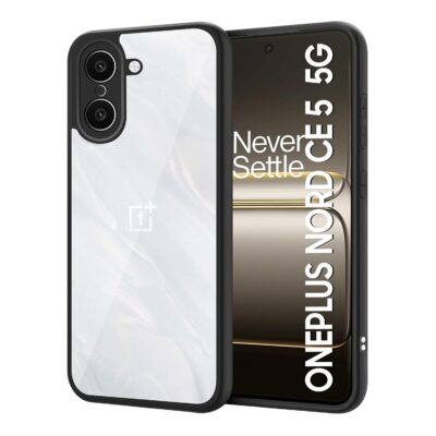 CEDO Ultra Hybrid Transparent Back Cover for OnePlus Nord CE 5 5G (Black)