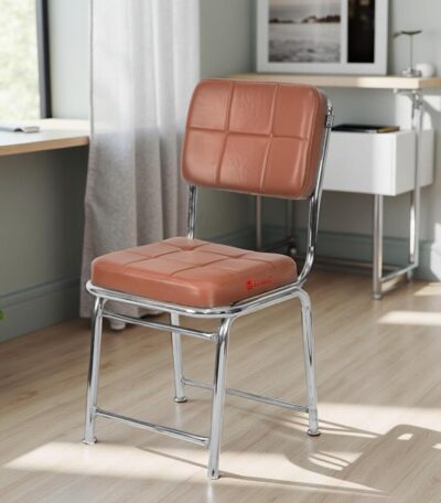 Chair Reception Waiting Area Home Study Visitor Chair Without Arm Heavy Duty with Steel Frame and Cushion seat Back, Without Wheels Hold up to 140 kg (1, Tan, Heavy 3)