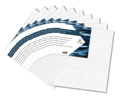 Home strap Cotton Canvas Board Medium Grain 8 X 10 Inch with 4MM Board Backing - Pack of 4 - White (Featured on Shark Tank)