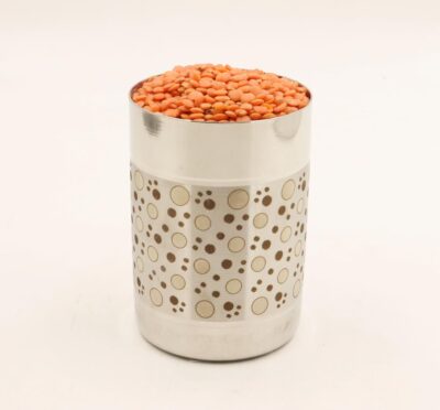 Spillbox Stainless Steel Rice Measuring Padi / Uzhakku – Extra Large Traditional Grain Measuring Vessel for Rice, Wheat & Cereals – 120 ml Capacity (Silver)