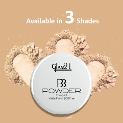 Glam21, 2-in-1 Compact Powder (BB Powder 20gm) Instant Weightless Matte Finish Look | Long-lasting | Peerless Soft Skin | Light-01