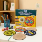 Mini Leaves Wooden Mandala Art Kit for Kids 6-12 and Adults | Beginner Mandala Drawing Kit with Set of 6 | Wooden Mandala Art Painting kit