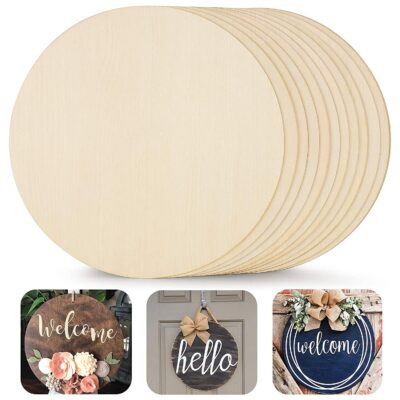 PD Craftozone Premium Round Circle MDF Pine Wood 12 inch MDF Boards for Art and Craft - 2.5mm Unfinished Round Wood Slices for Resin Art, Mandala Art, Pyrography, Painting (5)