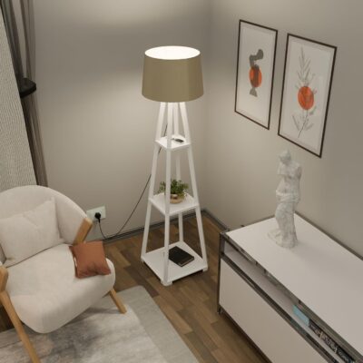 Antique Tripod Standing Lamp for Living Room, Bedroom & Office