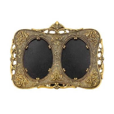 NM Aluminium Couple Tabletop Photo Frame | Silver-Plated Decorative Picture Frame for Bedroom, Living Room, Office & Home Décor | Ideal Gift (24x18 cm)