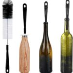 ALINK Plastic Handle 16in Extra Long Black Bottle Cleaning Brush Cleaner for Washing Narrow Neck Beer, Wine, Thermos, Carafe, Yeti, Brewing Bottles