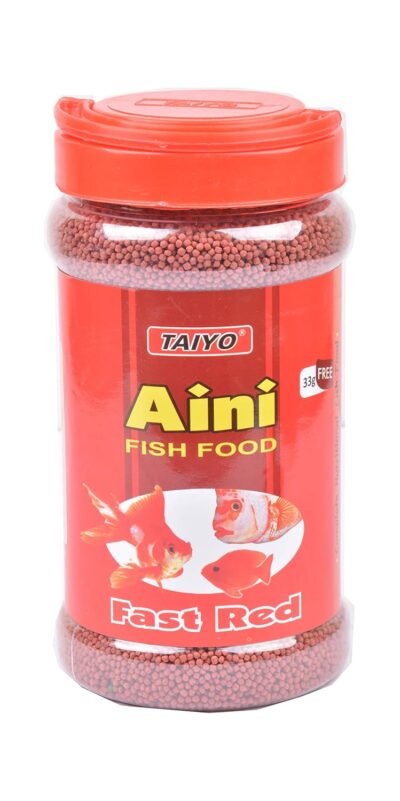 TAIYO Aini Fish Food – Fast Red, 330 g – Color Enhancing Floating Pellets for Freshwater Fish – Supports Active Behaviour, Immunity & Digestive Health