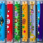 Crackles Harmonica Toy Cartoon Harmonica with Double Row of 16 Holes Musical Instrument Toy for Toddler Kids Adult Beginners' Musical Instrument Toy Gift, Random Color (Pack of 10)
