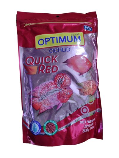Optimum Happy Fins Cichlid Quick Red Pellet Fish Food – 300 g, Pack of 1 – Growth Formula with Astaxanthin for Color Enhancement & Head Formation