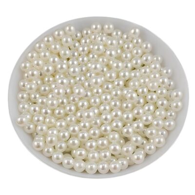 ELEGANT CASA White Pearls for Crafts Round Shape White Plastic Moti for Jewellery Making Art and DIY Crafts Work Necklace Bracelet Earring Making with Thread Piercing Hole Size 12 Mm 300 Pieces