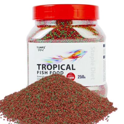 Tunai Tropical Fish Food – 1.2 mm Floating Pellets, 26% Protein – 250 g – Staple Diet for Small & Medium Aquarium Fish – Supports Color, Digestion & Growth