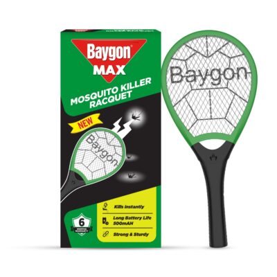 Baygon Max Rechargeable Mosquito Killer Racket | 3500V Instant Kill | LED Light | Quick Charge | 30-Day Standby