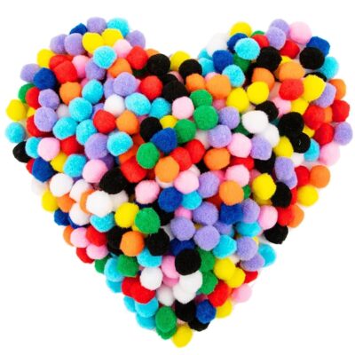 KRYTONE�2CM 50Pcs Assorted Pom Poms, Craft Pom Pom Balls, Colorful Pompoms for DIY Creative Crafts Decorations, Kids Craft Project