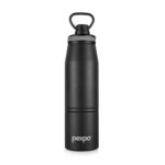 Pexpo Altros Pro 1000 Stainless Steel Hot & Cold Vacuum Insulated Flask - 940ml | RCB Edition | with Loop Handle |Thermos Water Bottle| Ideal for Gym, Sports, Trekking, Home - Knight Black