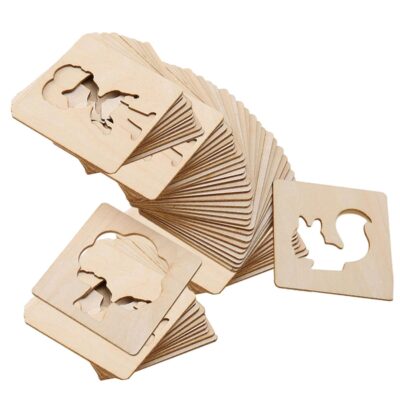 20Pcs Stencils for Craft and Art, Wooden Painting Templates for Kids, Drawing Board for Home and Travel,Ideal for DIY Projects and Decorative Art