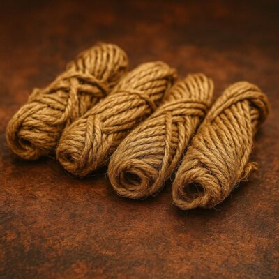 Valmon's Jute Cord for Craft Project/Natural Jute Rope/Jutes Twisted Cord for Art and Craft 2 ply 2 mm (17 m Set of 4 Piece)-Brown