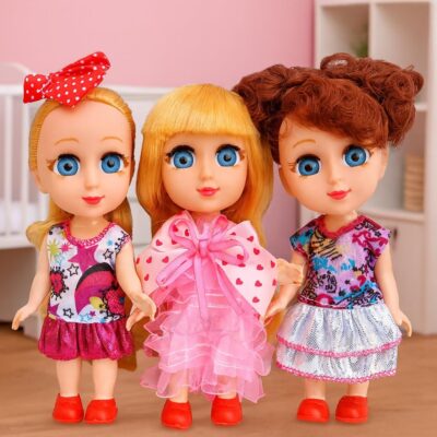 Toyshine 6-Inch Soft Baby Doll Set – Pack of 3 Cute Dolls for Kids (Assorted Dresses)