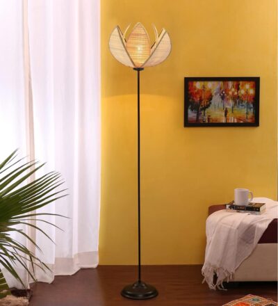 Eco-Friendly Home Décor Standing Lamp for Living Room, Bedroom, or Hotel (60 Inches, Beige