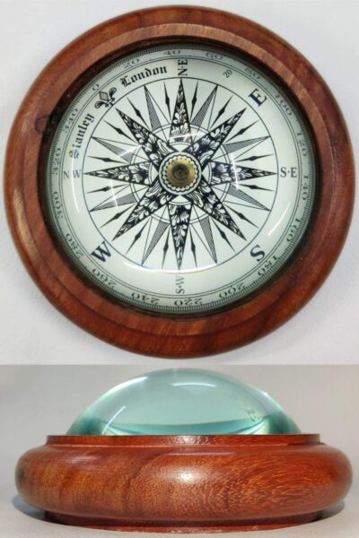 HIGHBIX Half-Moon Nautical Compass Paperweight
