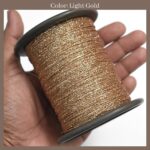 Embroidery material Polyester 1 MM Thick Light Gold Shinning Glitter Embroidery Thread/Dori for Craft, Sewing, Jewellery Making, Bracelet Making, Crochet, Macrame, Rakhi, (1Roll, 250 Meters)