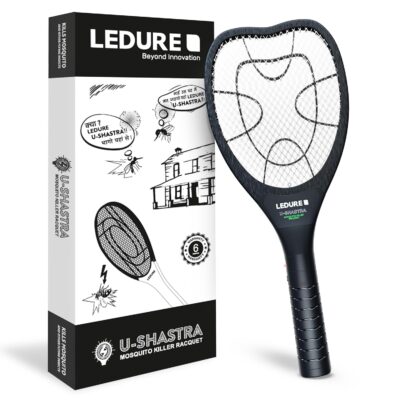 Ledure UShastra Rechargeable Mosquito Killer Racquet | 3400V Instant Kill | Shock-Proof Mesh | 500mAh Battery | 6-Month Warranty | Fly Swatter Bat