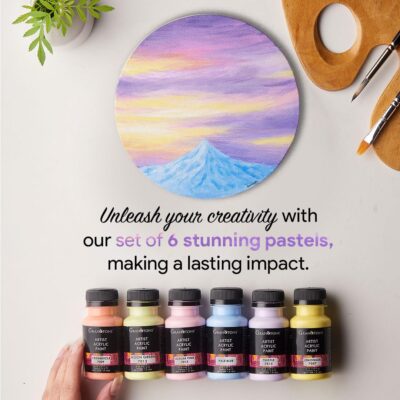 GRANOTONE Pastel Acrylic Paint Set - 6 Beautiful Colors, 50 ml Each - Perfect for Artists and Crafters - Multicolor