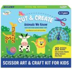 SparkLPlay Scissor Skills Activity Book for Kids Ages 4 to 9 | 20 Fun DIY Cutting Activities | Art & Craft Kit | Creative Learning Toy | Snip Snip | Gift for Girls & Boys (Animals We Know)