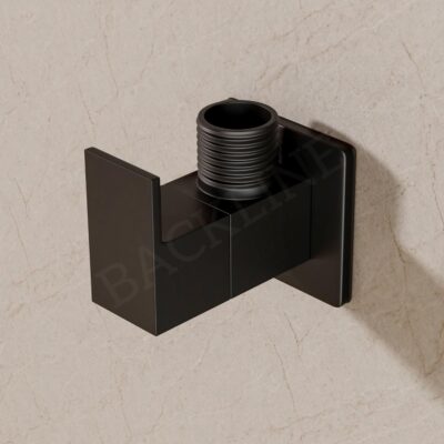 B Backline Brass Angle Valve For Bathroom | 100% Heavy-Duty, Leakproof Brass Body| Angle Stop Cock with Wall Flange | | Single Way Cock Ideal for Bathroom, Toilet & Kitchen Use (Black Matt)